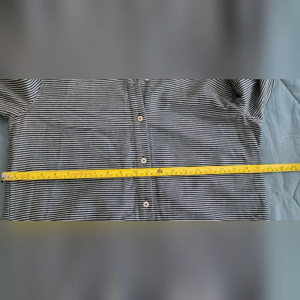 Kate Spade Saturday Dark Blue Denim White Striped Long Sleeve Shirtdress